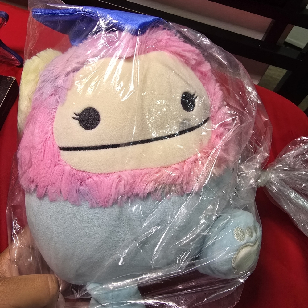 Squishmallows Pink and Light Blue Zozo Graduation Bigfoot Plush